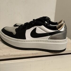 Jordan 1 Elevate Low SE DQ8561-001 Men's 10 White Black Silver Metallic